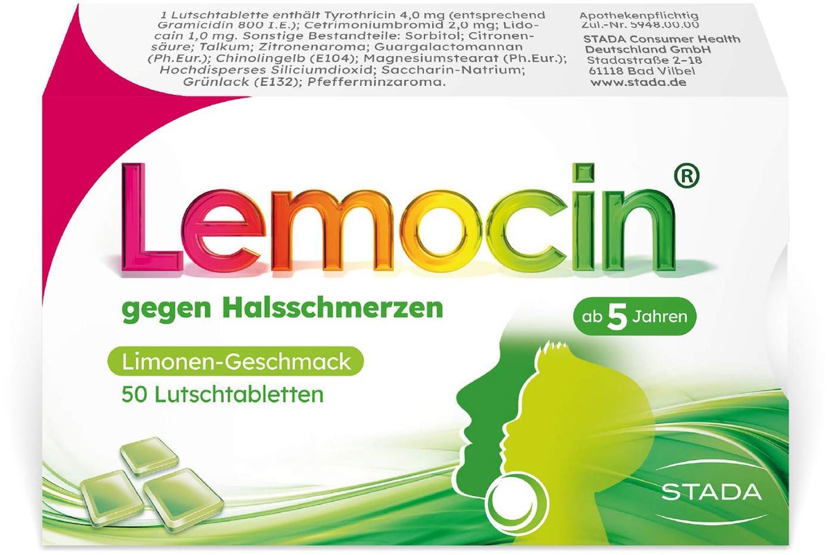 Lemocin gegen Halsschmerzen 50 Lutschtabletten