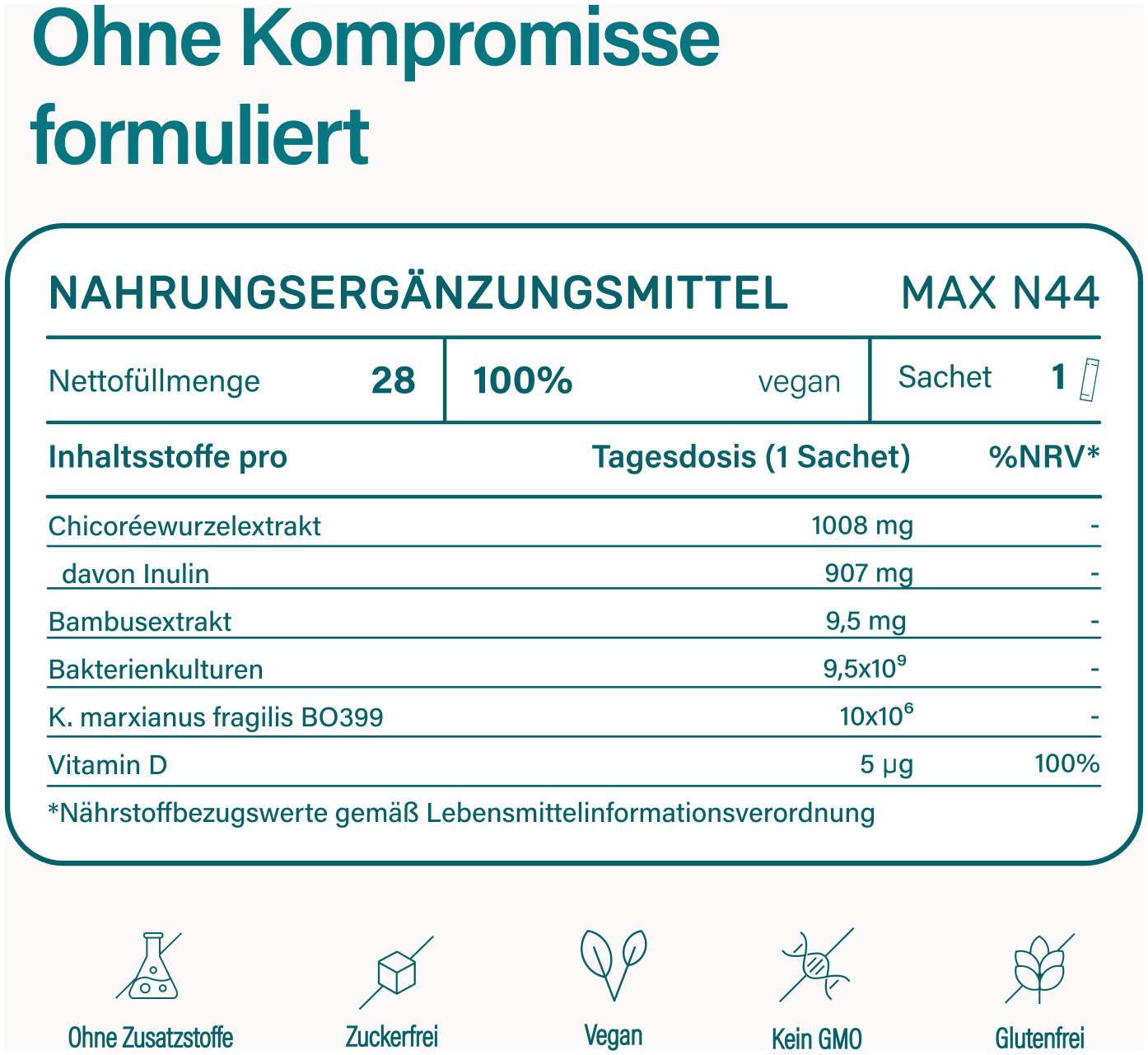 Nupure probadent MAX N44 und Vitamin D3 28 Beutel