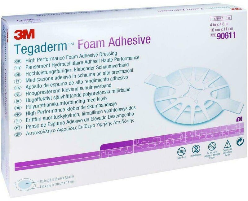 Tegaderm Foam Adhesive 10x11 cm Oval 90611