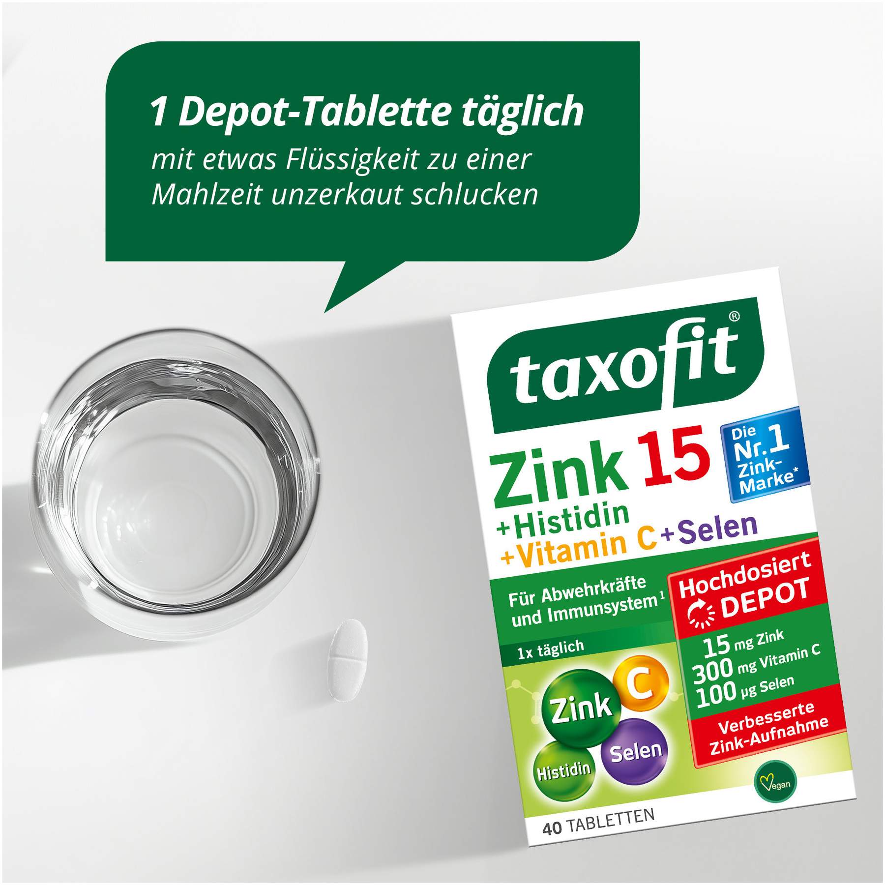 Taxofit Zink + Histidin + Selen Depot 40 Tabletten