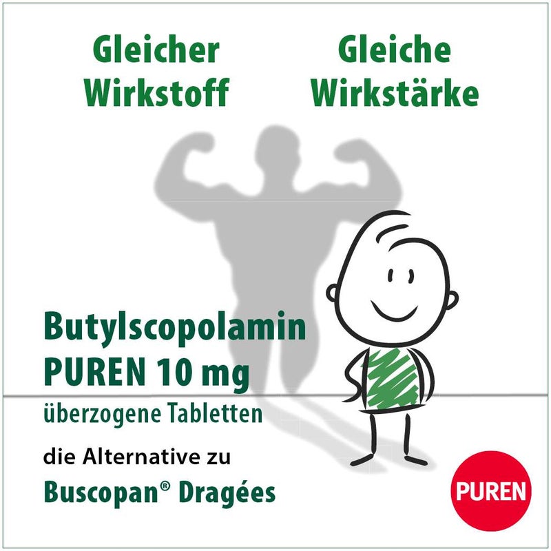 Butylscopolamin Puren 10 mg Überzogene Tabletten 50 Stück