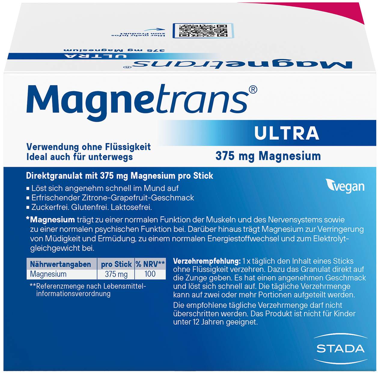 Magnetrans Ultra 375 mg Direktgranulat 50 Sticks