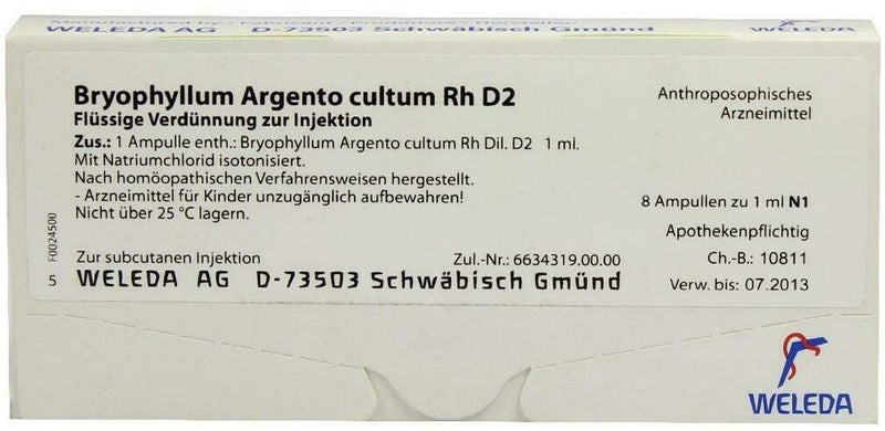 Weleda Bryophyllum Argento Cultum Rh D2