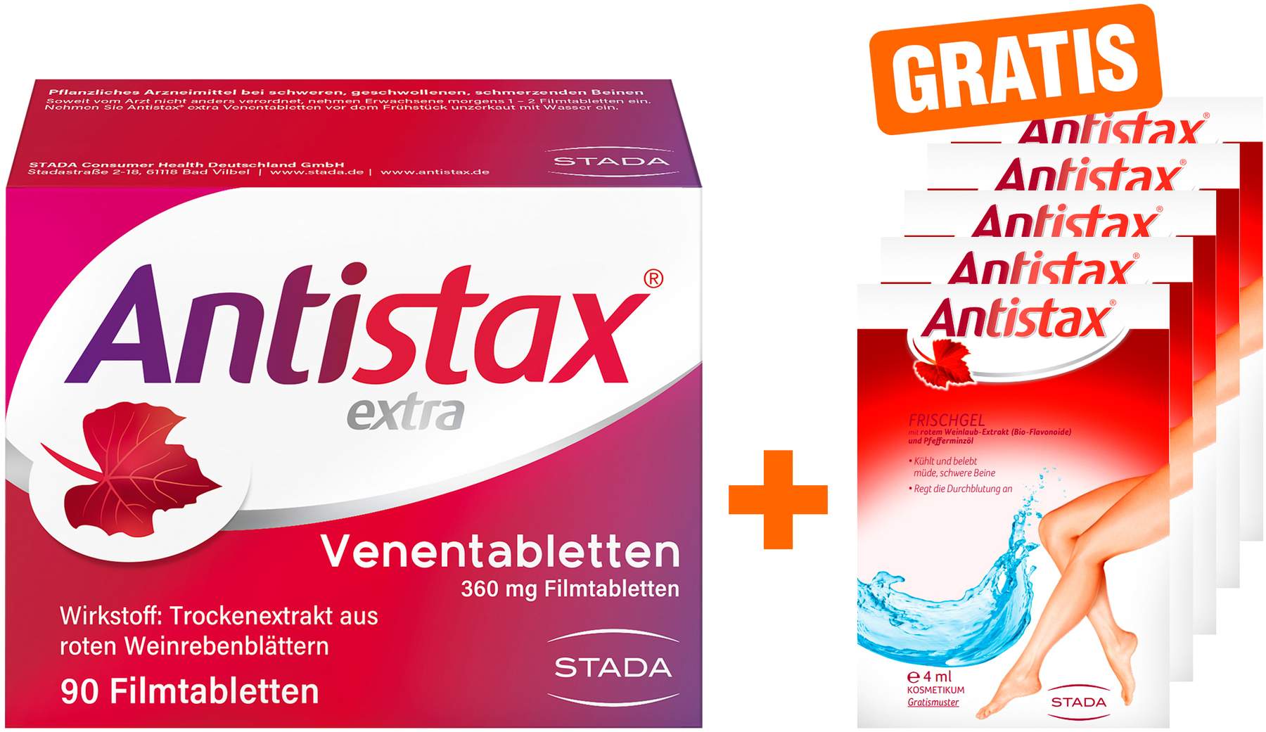 Antistax extra 90 Filmtabletten + gratis Antistax Frischgel 20 ml
