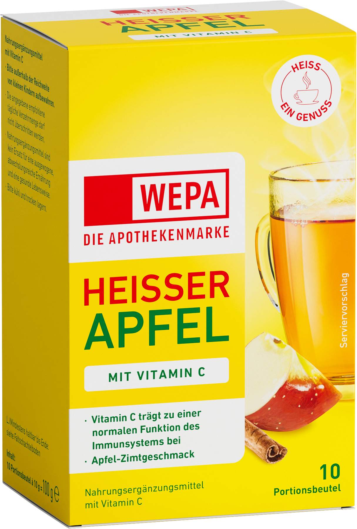 WEPA heisser Apfel + Vitamin C  10 x 10g Pulver
