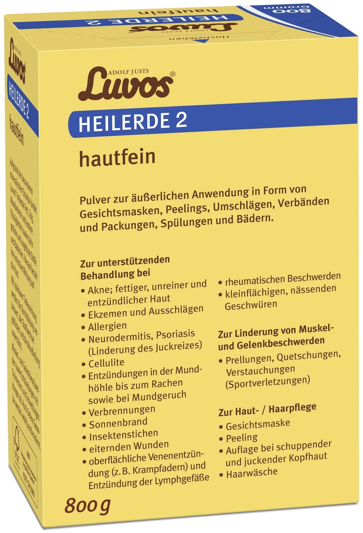 Luvos Heilerde 2 Hautfein 800 G