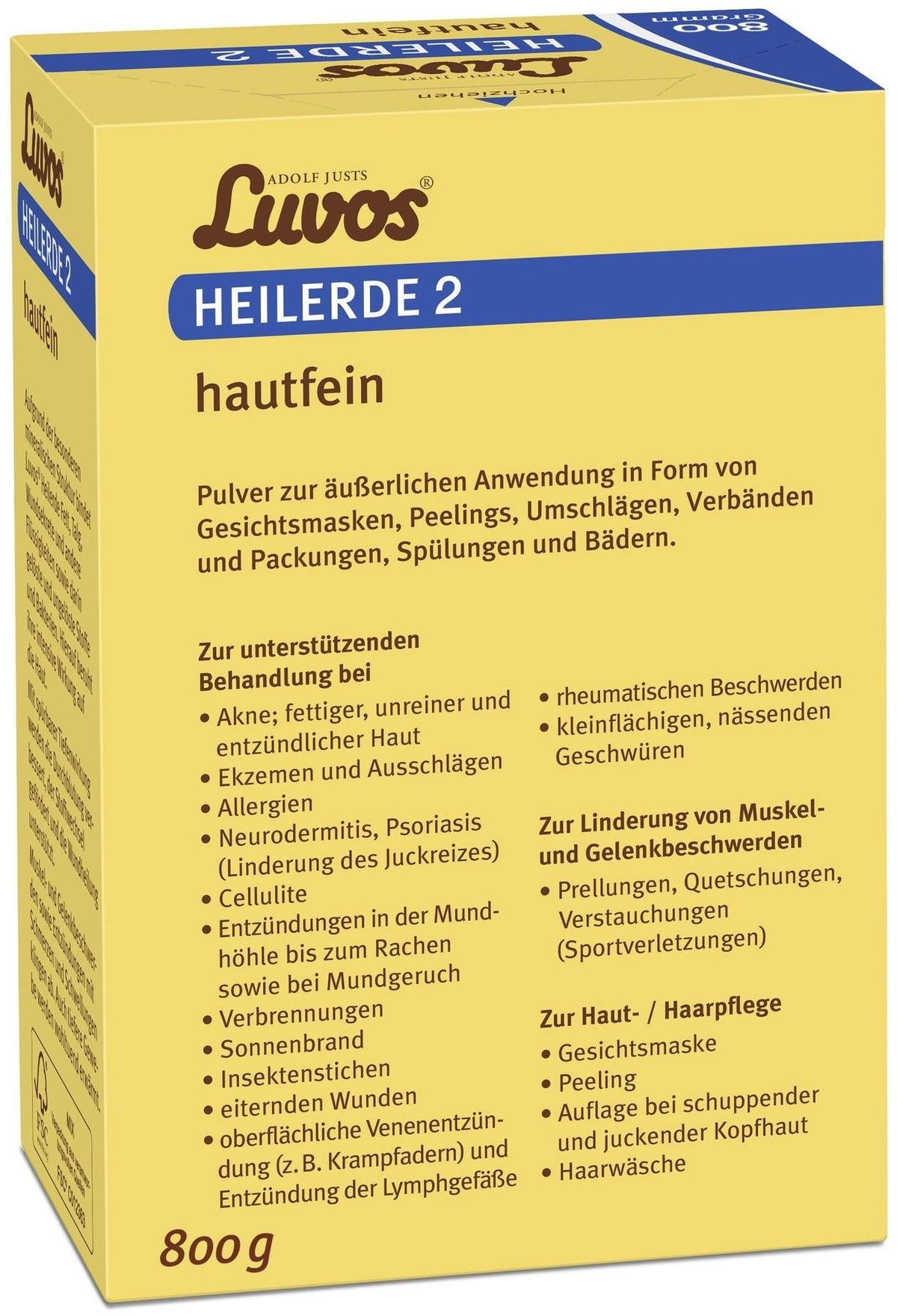 Luvos Heilerde 2 Hautfein 800 G