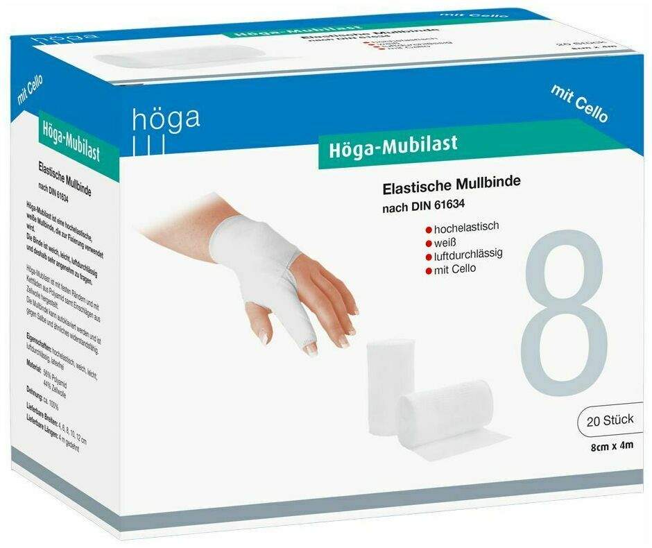 Höga Mubilast Fixierbinde 8cmx4m Mit Cellophan