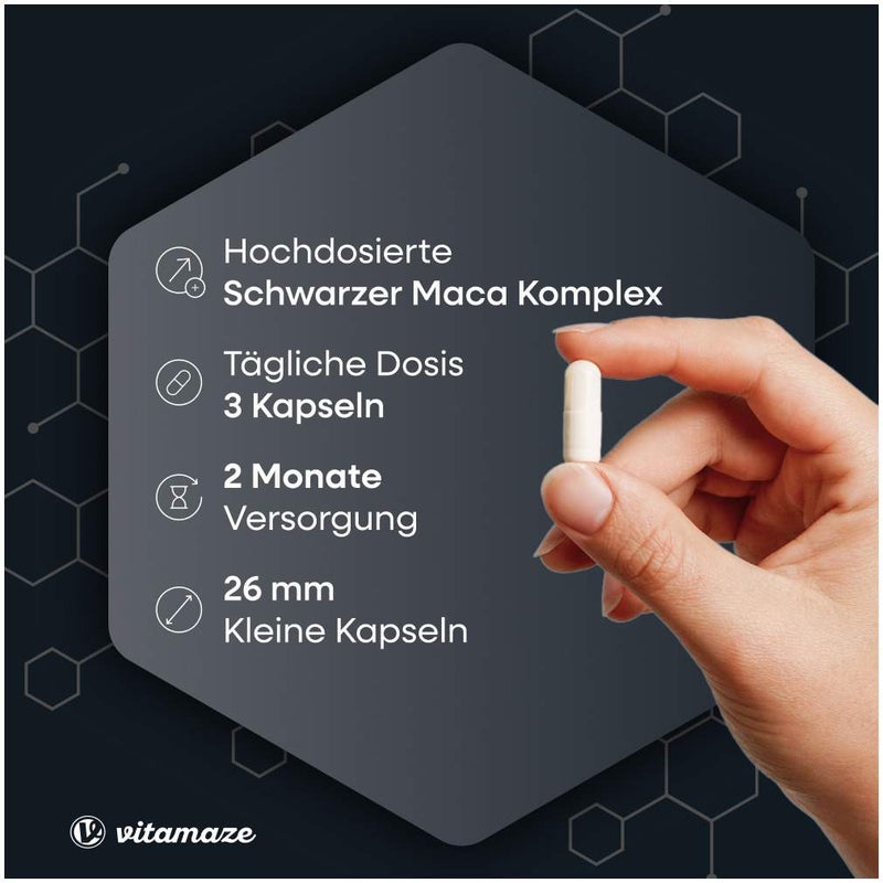 Maca Schwarz + Tribulus + Ginseng Komplex 180 Kapseln