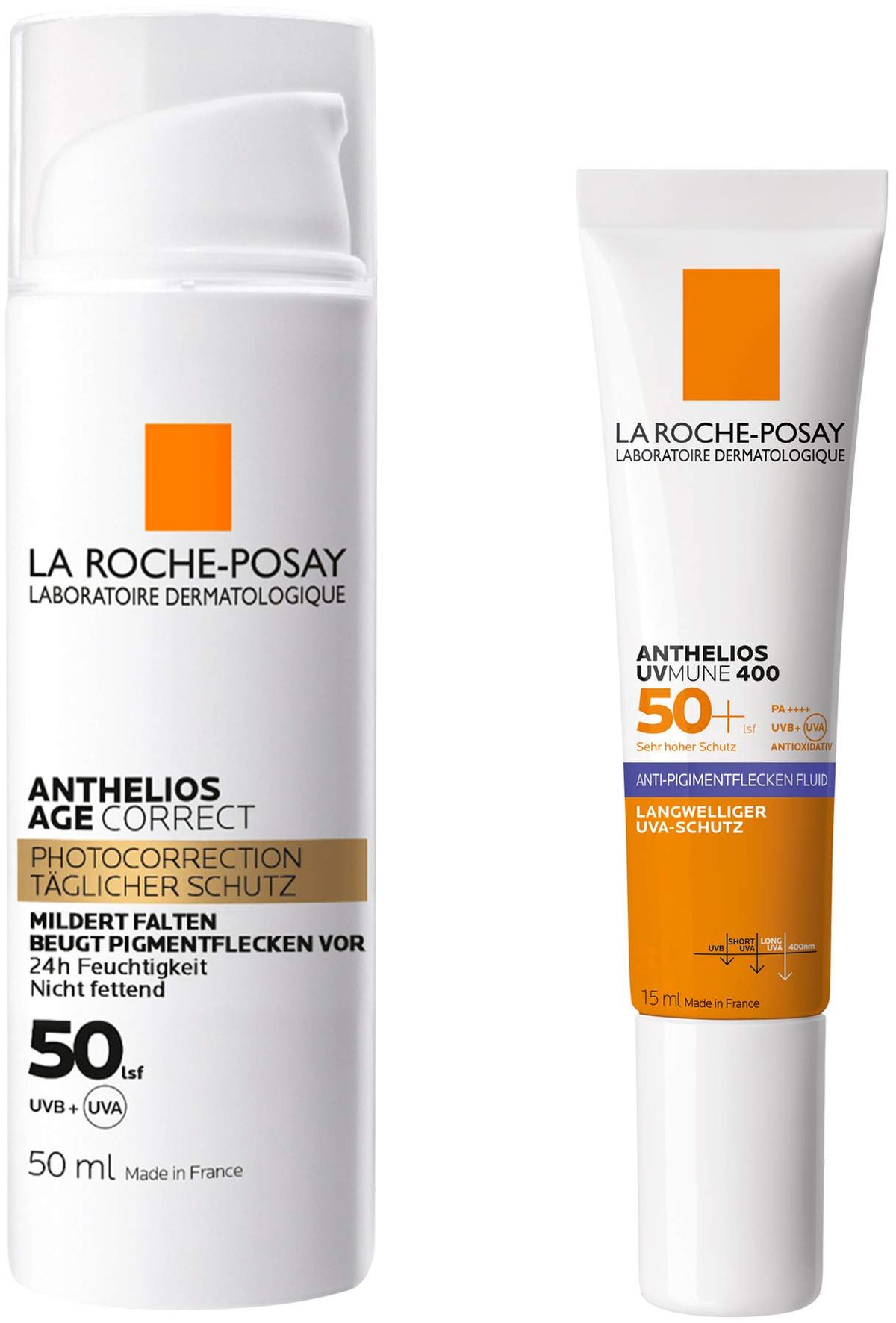 La Roche Posay Anthelios Age Correct Creme LSF 50 50 ml + gratis La Roche Posay Anthelios Anti-Pigment Fluid 15 ml