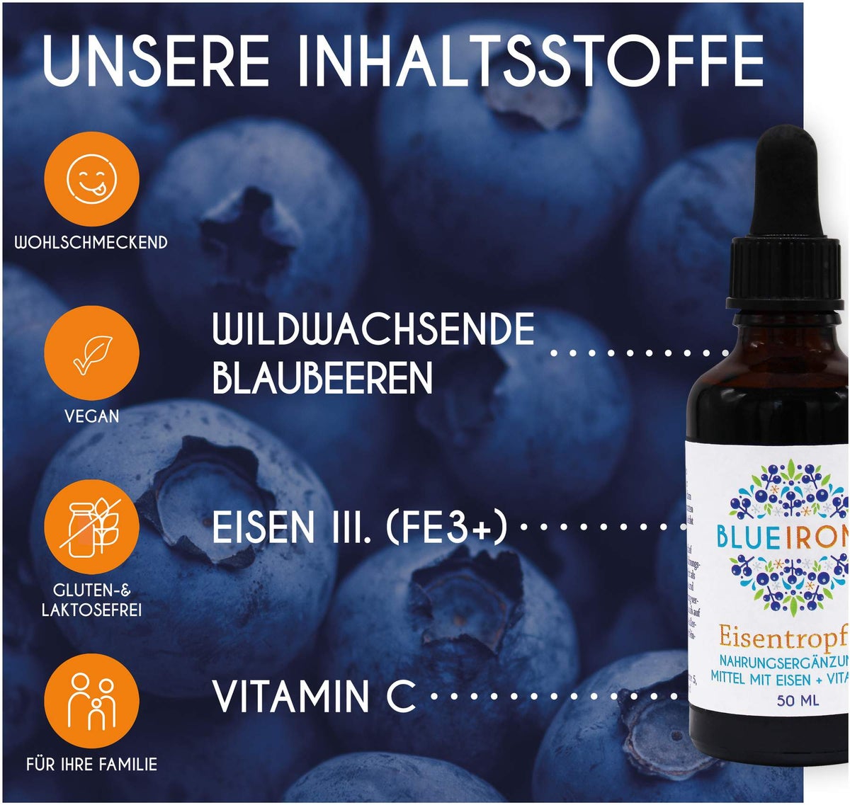 BlueIron Eisentropfen + Vitamin C 50 ml
