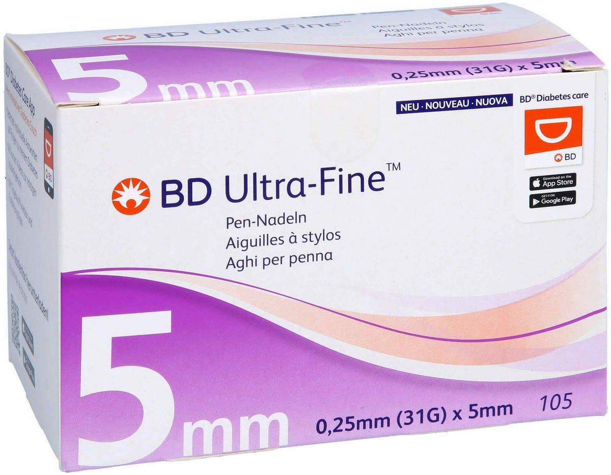 Bd Ultra-Fine Pen-Nadeln 5 mm 31 G 0,25 mm