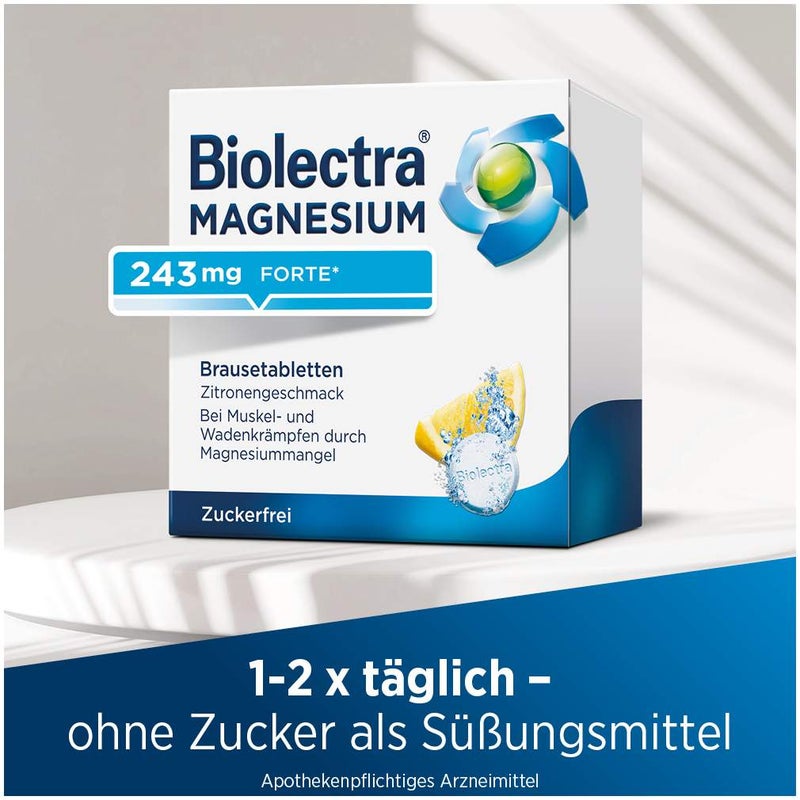 Biolectra Magnesium 243 mg forte Zitronengeschmack 60 Brausetabletten