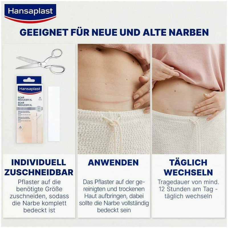 Hansaplast Pflaster Narben Reduktion 3,8 cm X 6,8 cm 21 Stück