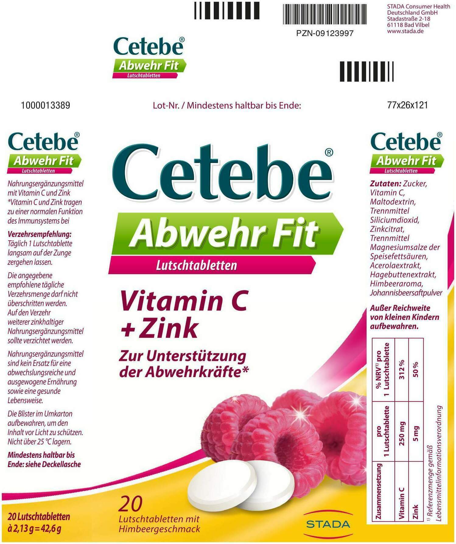 Cetebe Abwehr Fit 20 Lutschtabletten