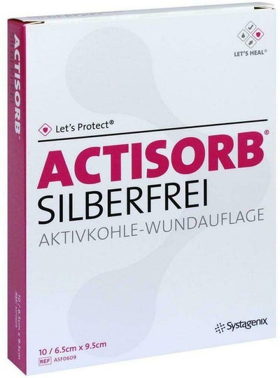Actisorb Silberfrei 6,5 X 6,5 cm 10 Kompressen