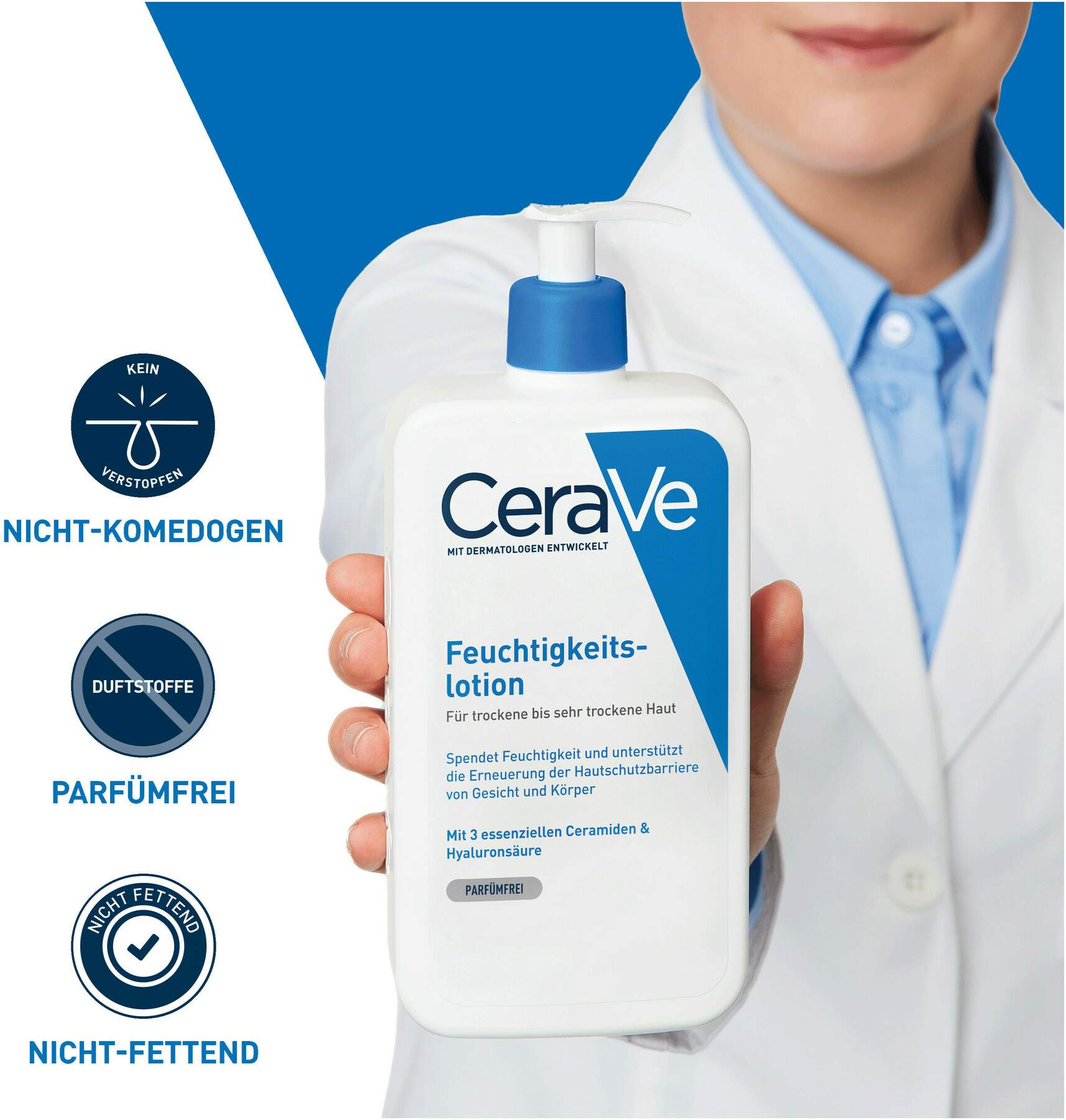 CeraVe Feuchtigkeitslotion 473 ml + gratis schäumendes Reinigungsgel 20 ml