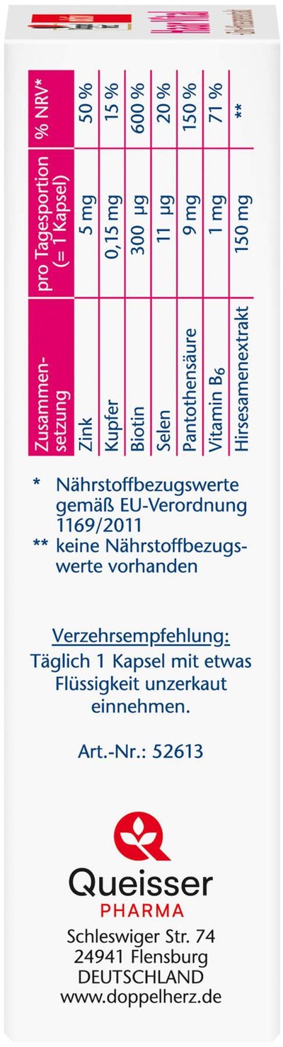 Doppelherz Aktiv Haar Vital + Zink + Hirsesamenextrakt 30 Kapseln