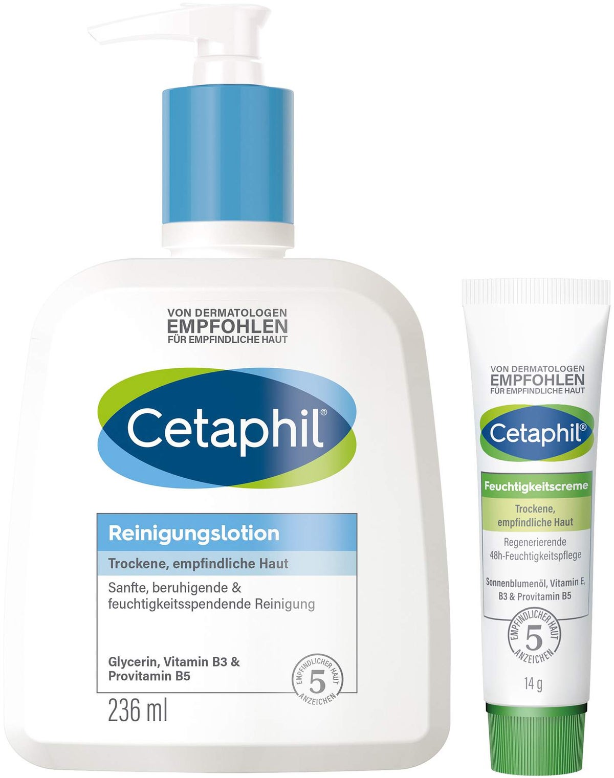 Cetaphil Reinigungslotion 236 ml + gratis Feuchtigkeitscreme 14 g