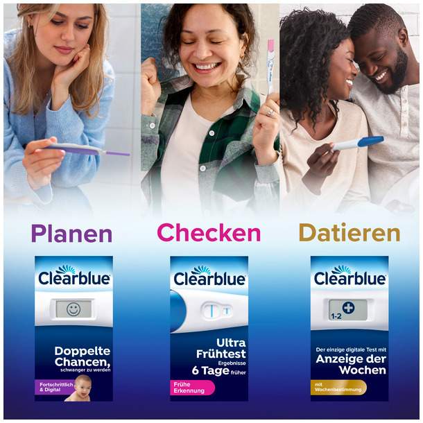 Clearblue Schwangerschaftstest schnelle Erkennung 3 Tests