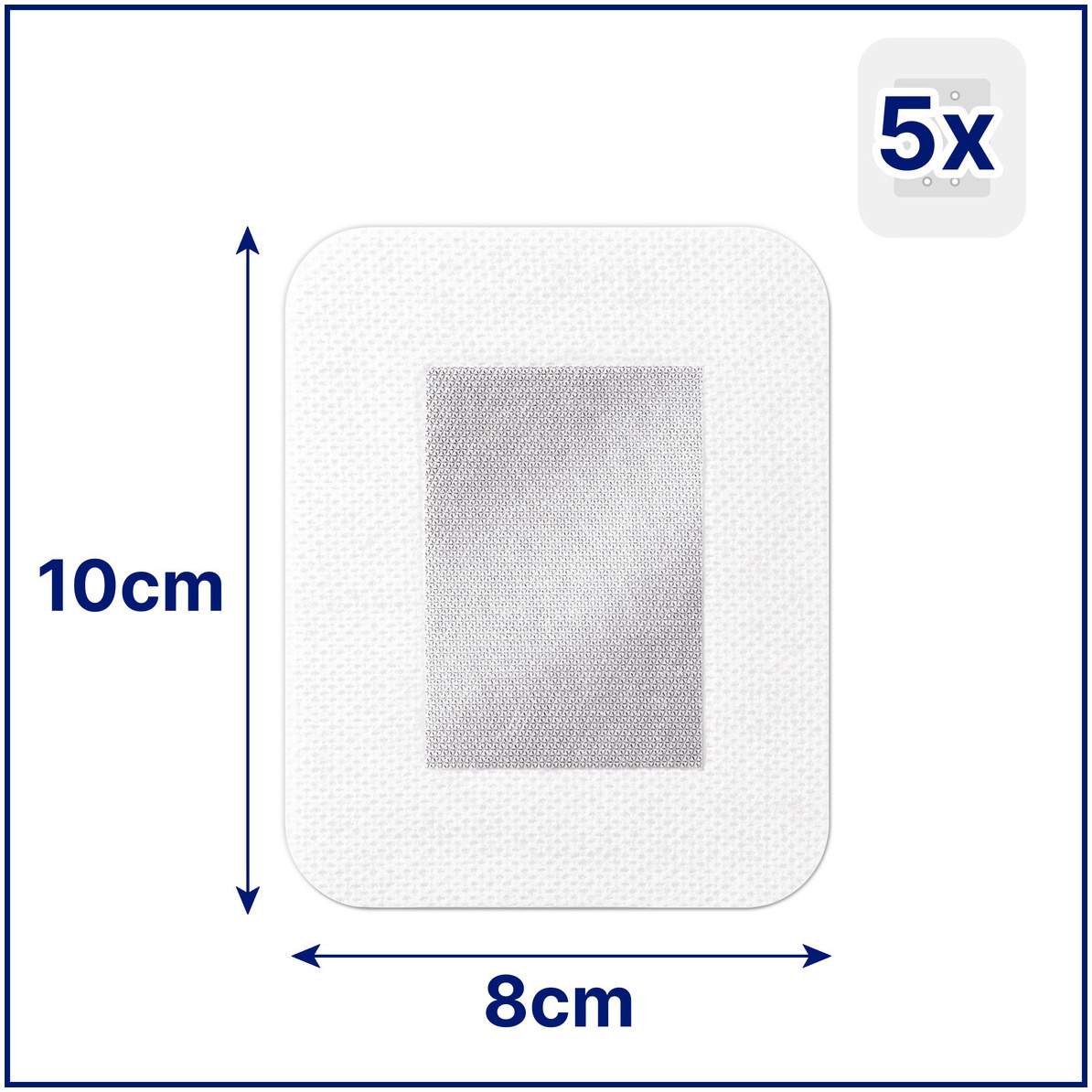Hansaplast antibakteriell Sensitive XXL 8x10 cm 5 Pflaster