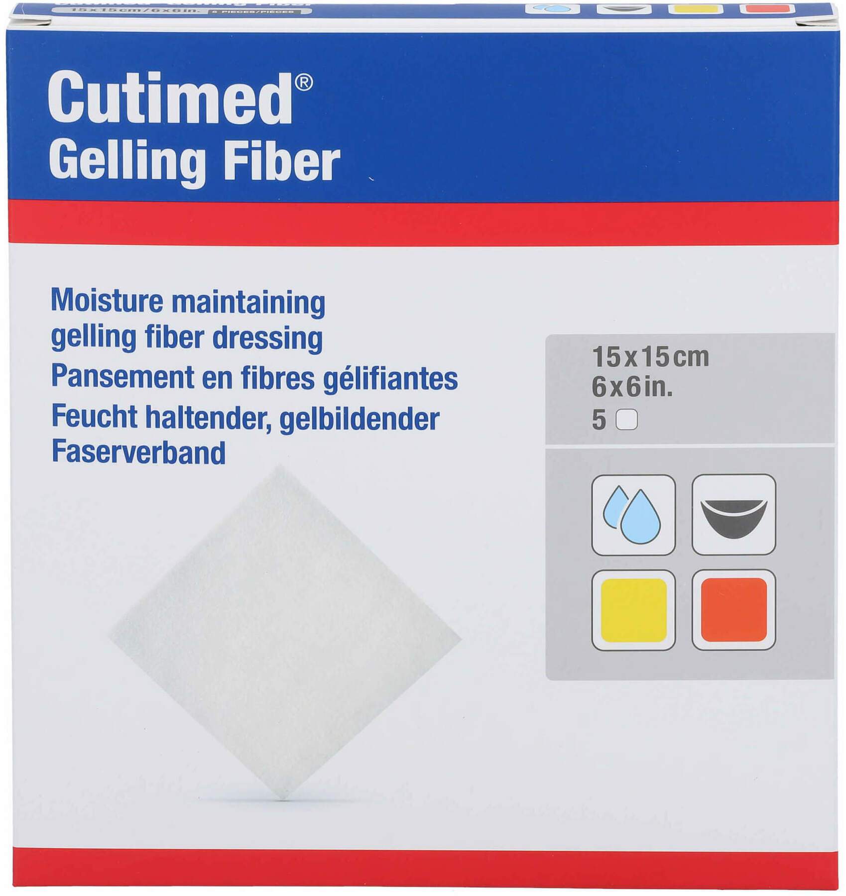 Cutimed Gelling Fiber Kom.15x15 cm Hydrofaserverb.