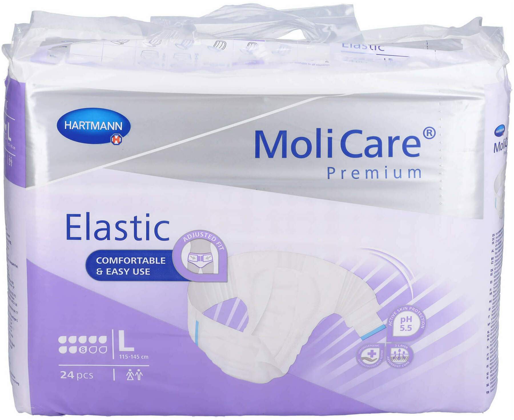 Molicare Premium Elastic Slip 8 Tropfen Gr.L 3 X 24 Stück