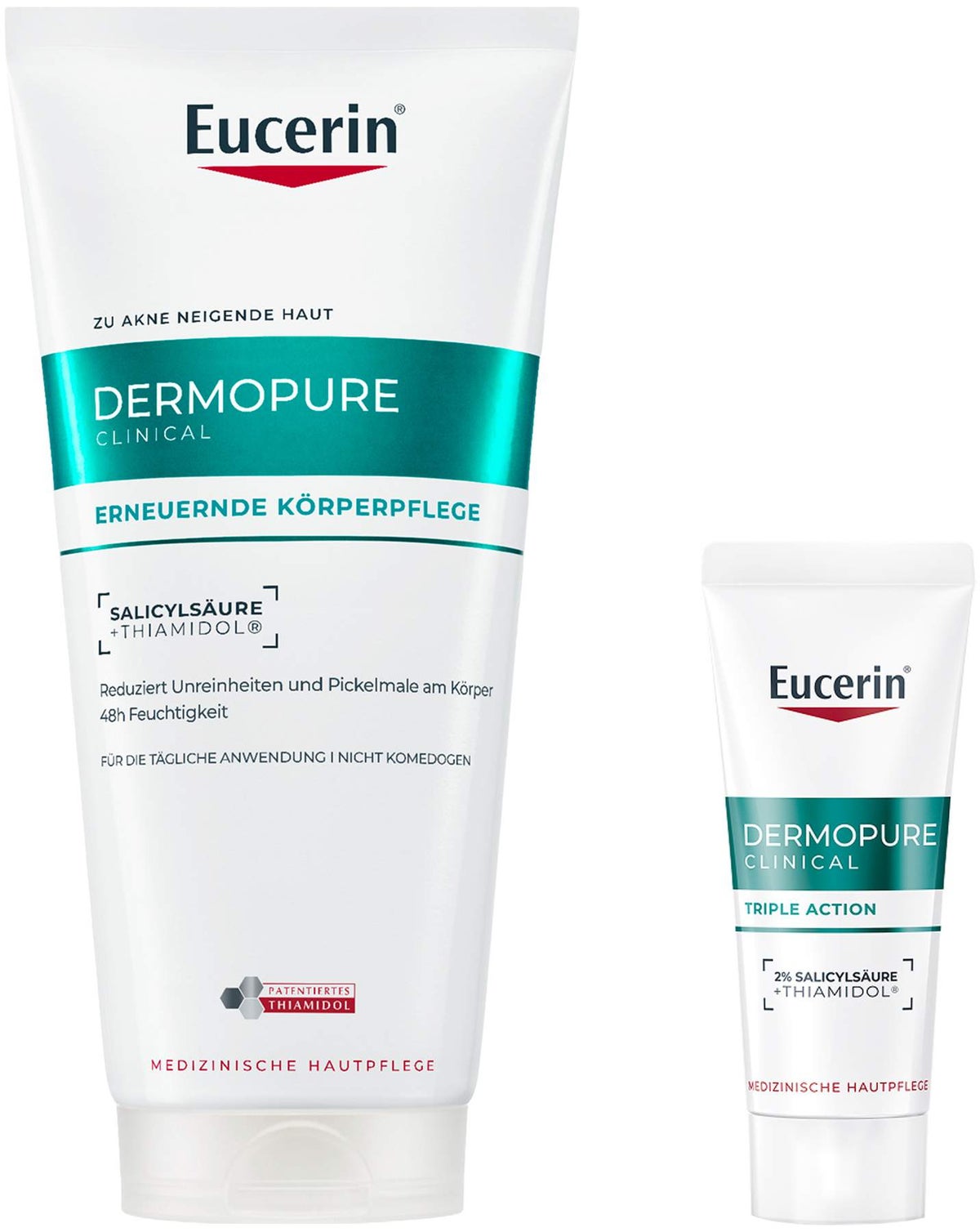 Eucerin DermoPure Clinical erneuernde Körperpflege 200 ml + gratis Eucerin DermoPure Clinical Triple Action 7 ml Serum