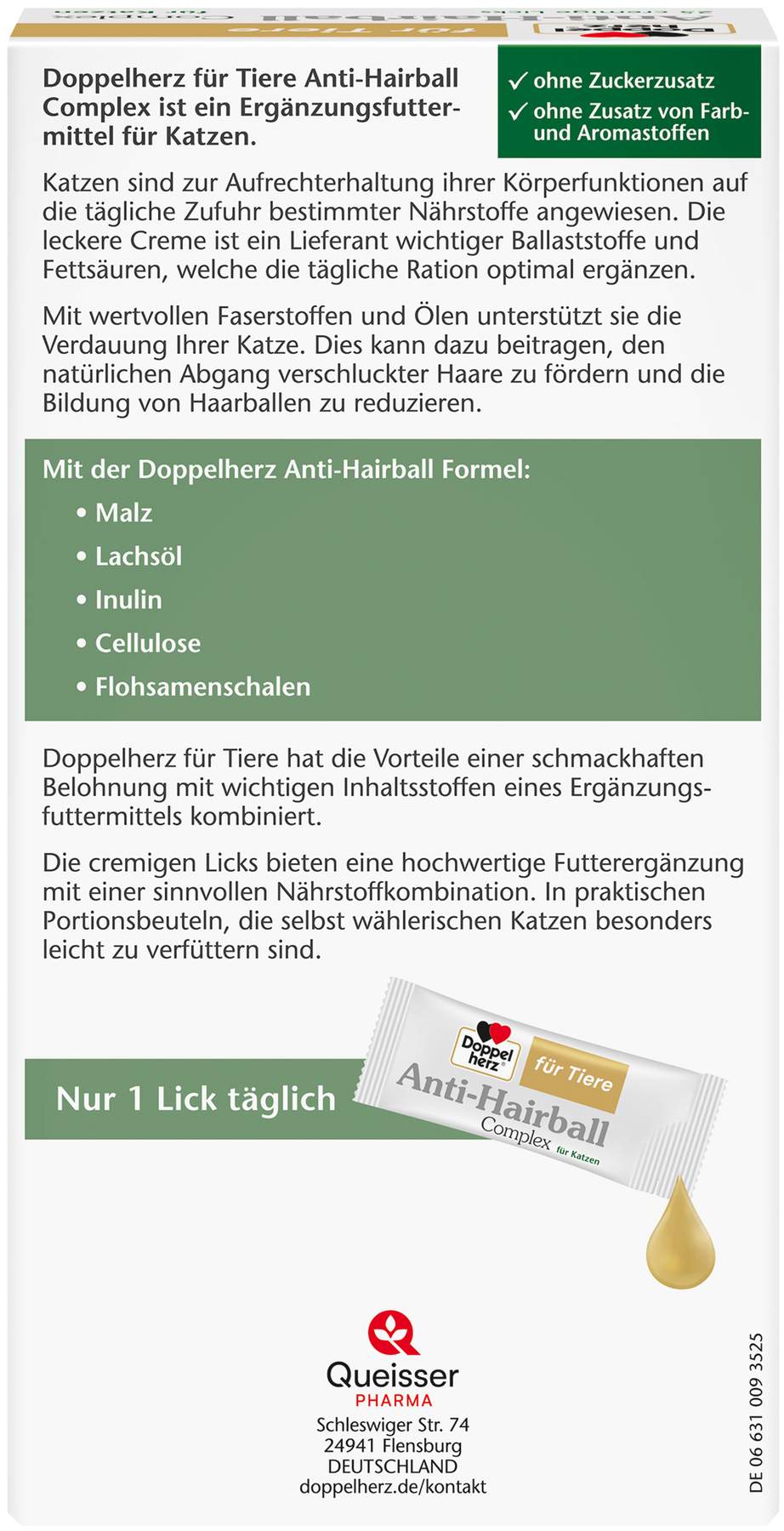 Doppelherz Anti-Hairball Complex für Katzen 25 Licks