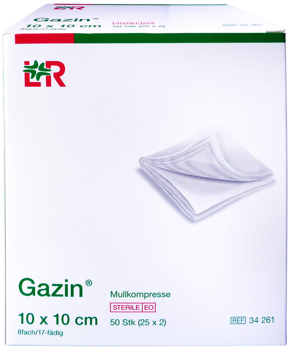 Gazin Mullkomp.10x10 cm Steril 8fach