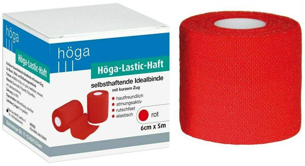 Höga Lastic Haft Binde 6cmx5m Rot
