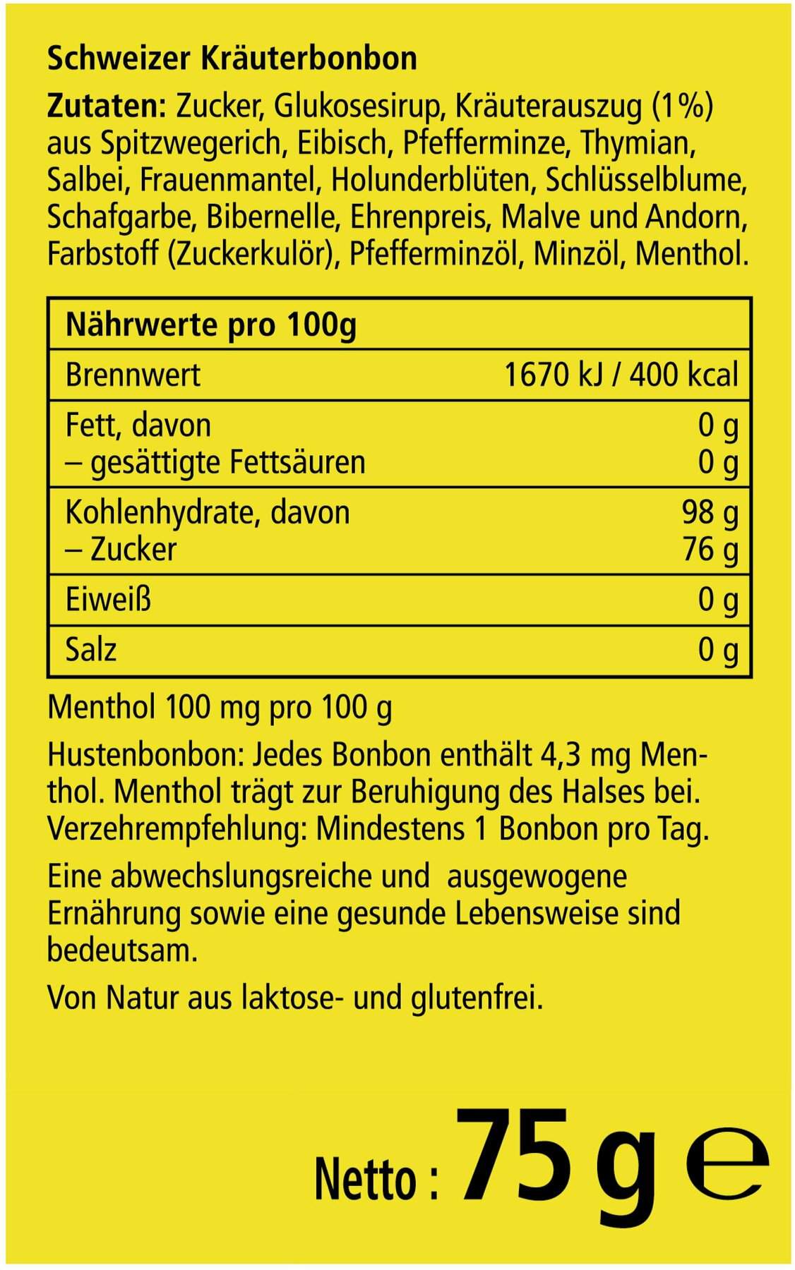 Ricola Mit Zucker Kräuter Bonbons 75 G