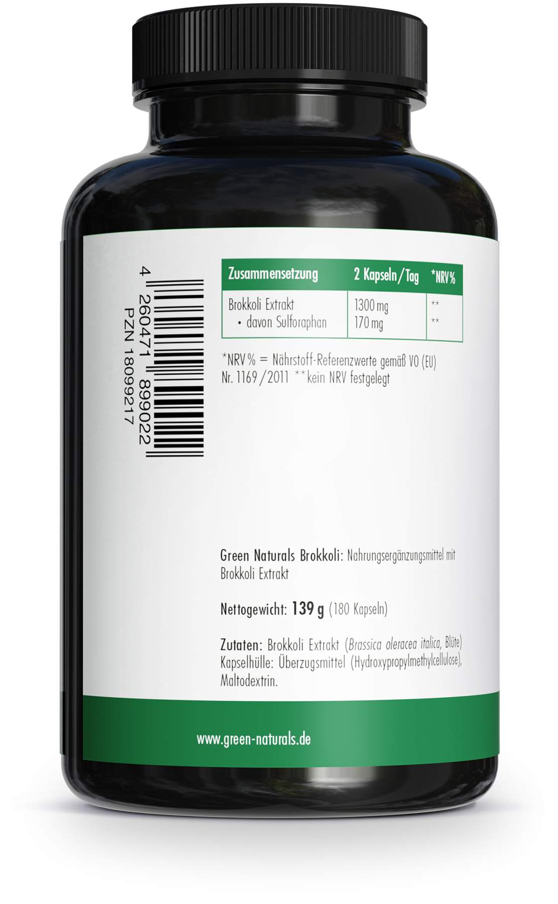 Green Naturals Brokkoli+13% Sulforaphan 180 Kapseln