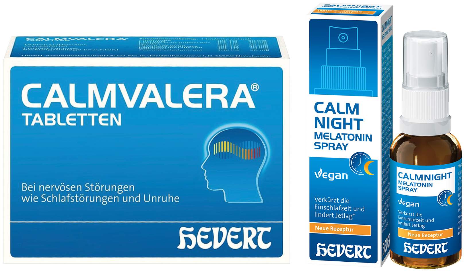 Calmvalera 100 Tabletten + Calmnight Hevert Melatonin Spray 30 ml