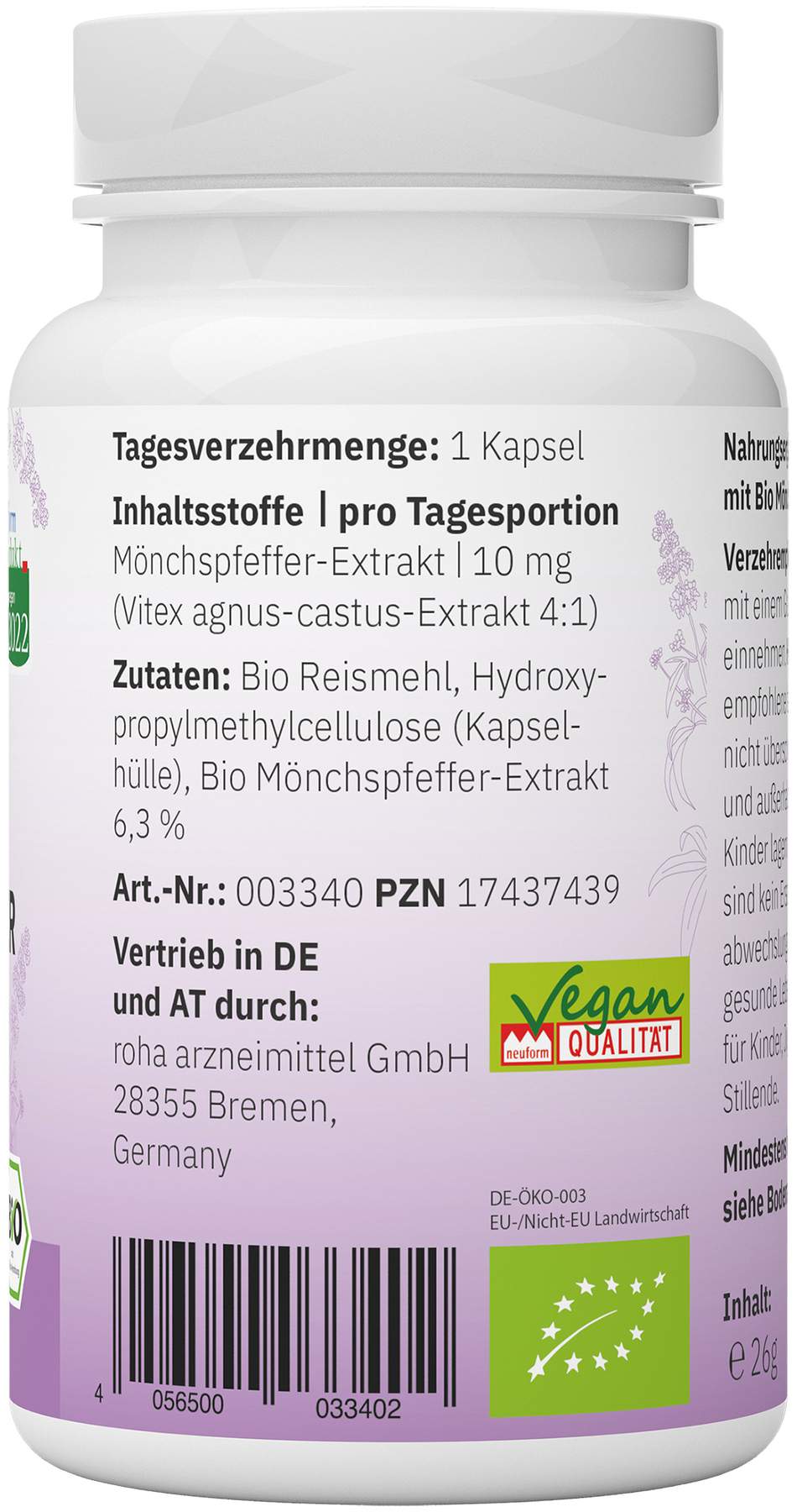 Bakanasan Bio Mönchspfeffer 60 Kapseln