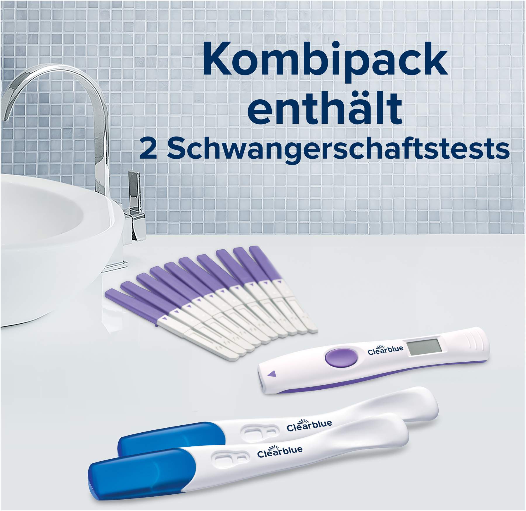 Clearblue Ovulationstest Digital 10 Stück + Schwangerschaftstest Schnelle Erkennung 2 Stück, Kombipackung