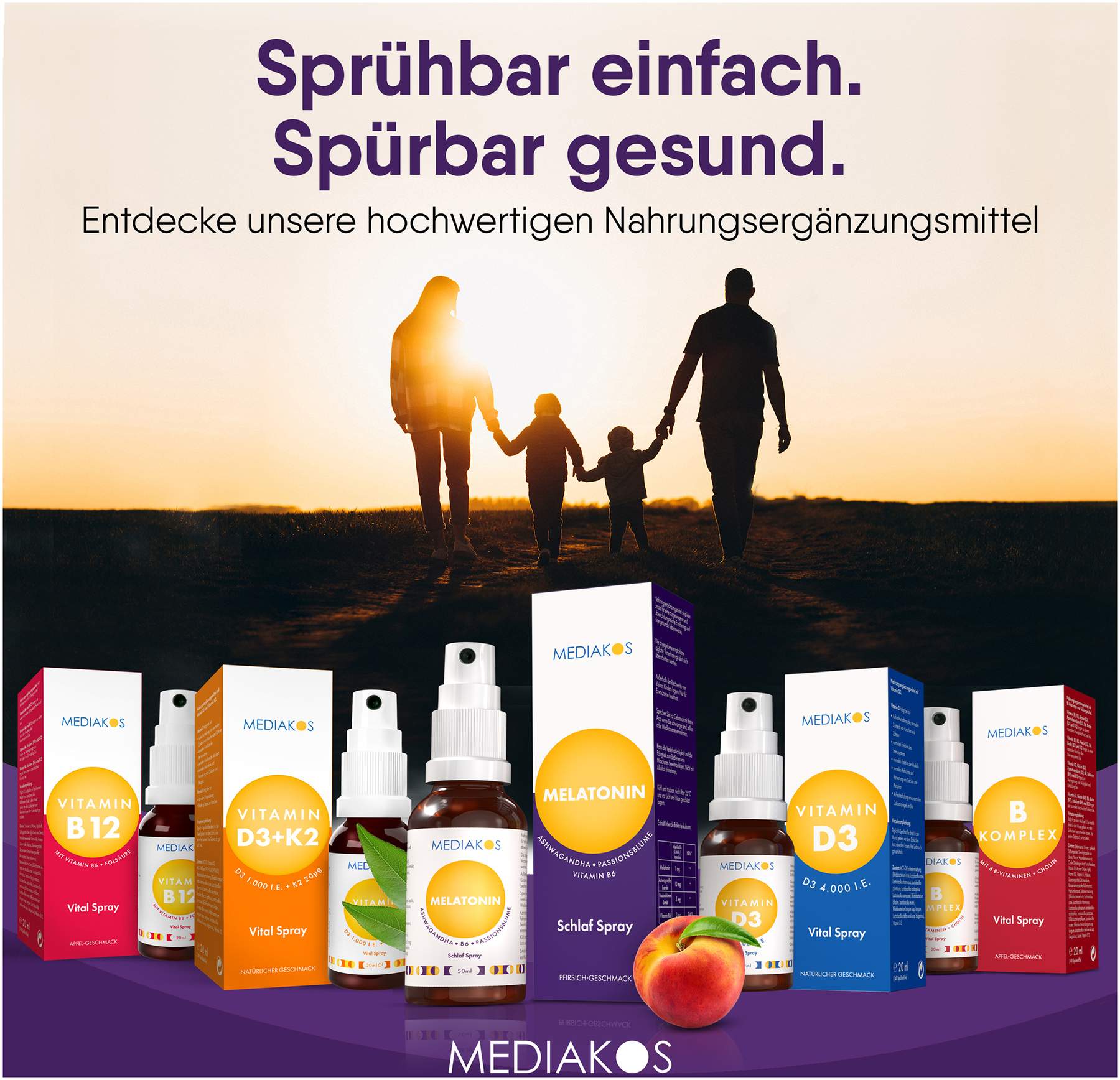 Melatonin Ashwaganda Mediakos Schlaf Spray Vegan 50 ml