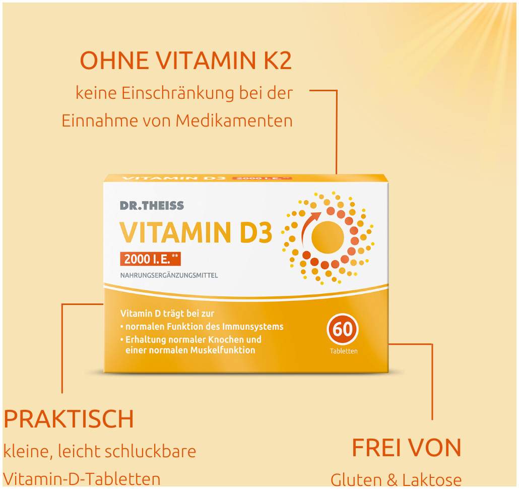 Dr.Theiss Vitamin D3 Tabletten 2000 I.E 60 Stück