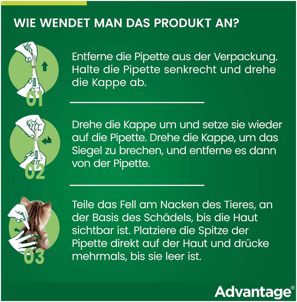 Advantage 80 mg für Katzen und Zierkaninchen über 4 kg 4 x 0,8 ml Lösung