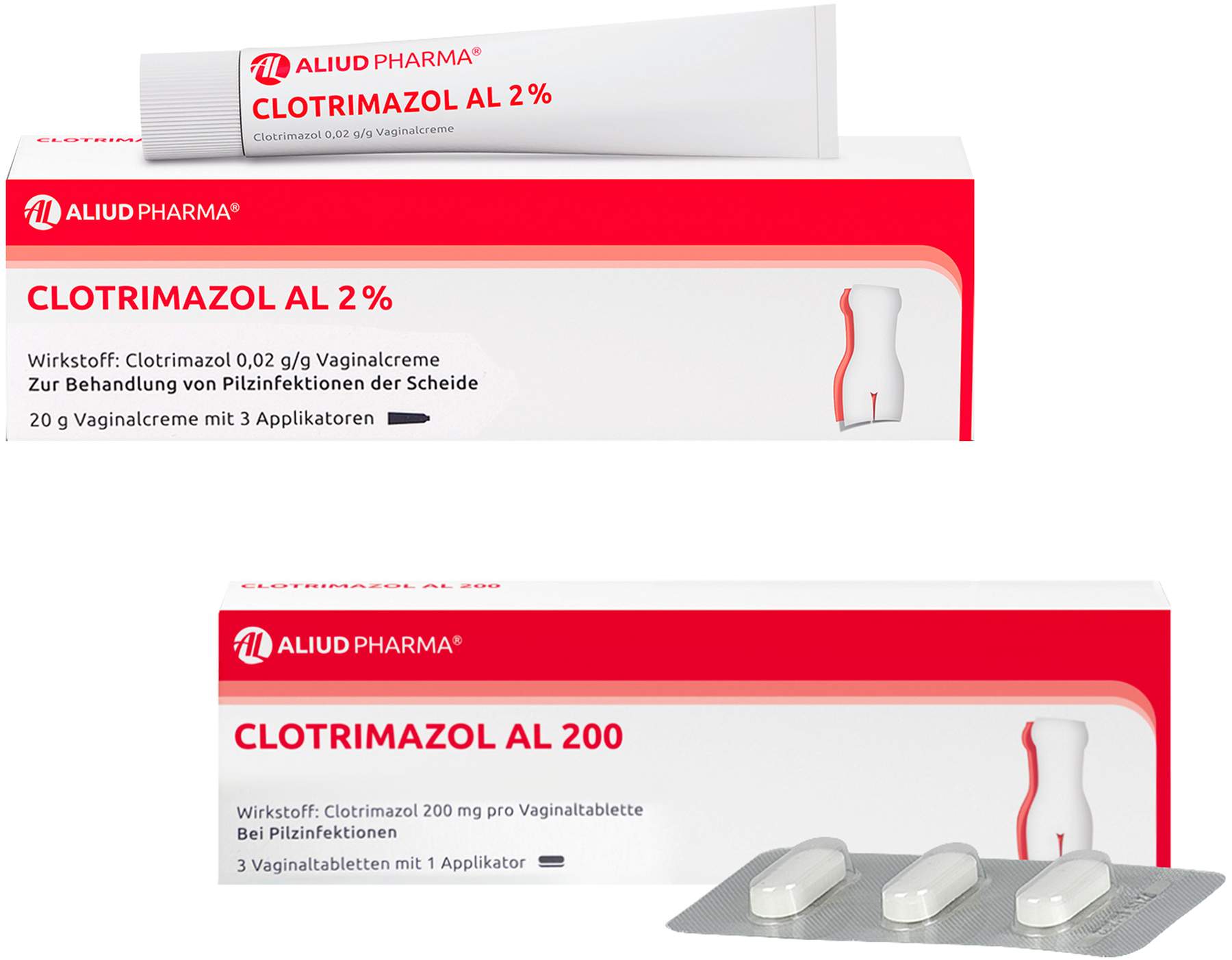 Clotrimazol AL 2% 20 g Vaginalcreme + Clotrimazol AL 200 3 Vaginaltabletten