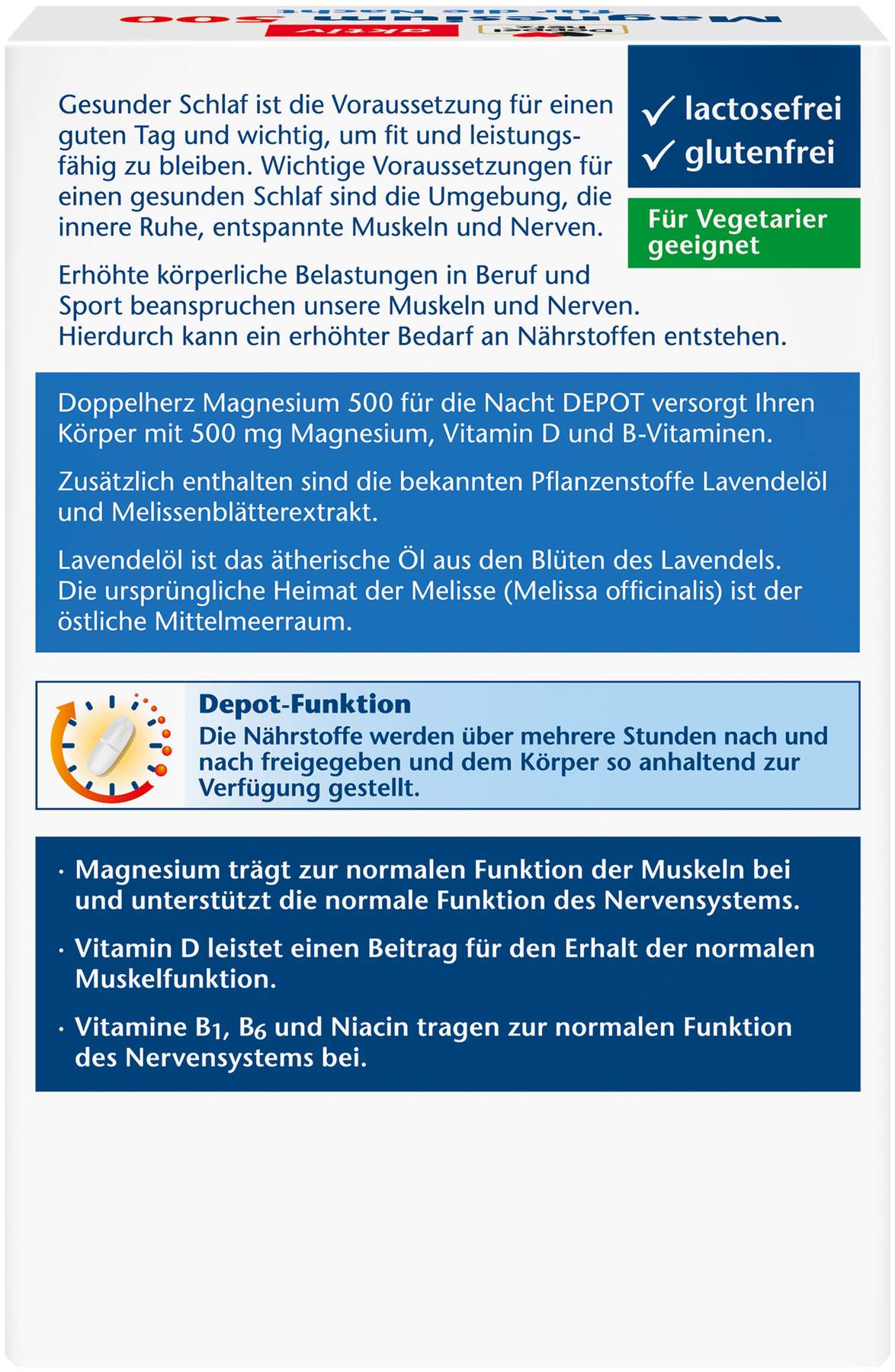 Doppelherz aktiv Magnesium 500 für die Nacht 100 Depot-Tabletten
