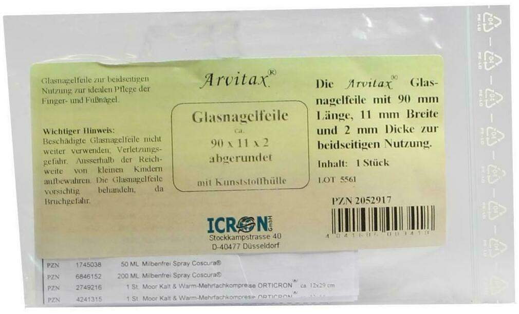 Glasnagelfeile 2 X 11 X 90 Abgerundet Mit Hülle 1 Stück