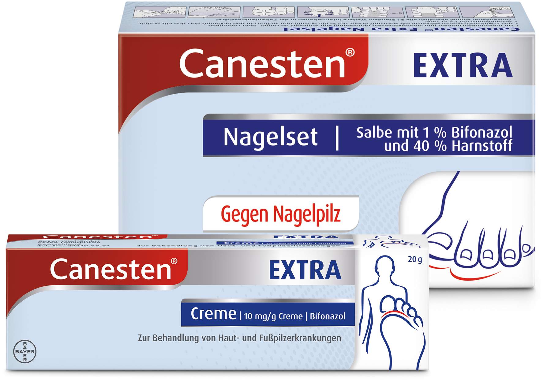 Sparset Canesten Extra Nagelset + Canesten Extra 20 g Creme