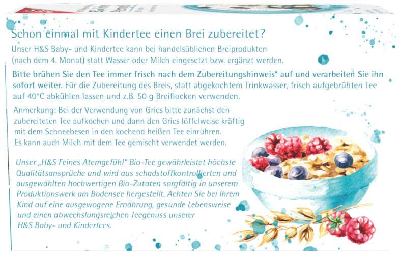 H&S Bio Baby- und Kindertee Feines Atemgefühl 20 Filterbeutel