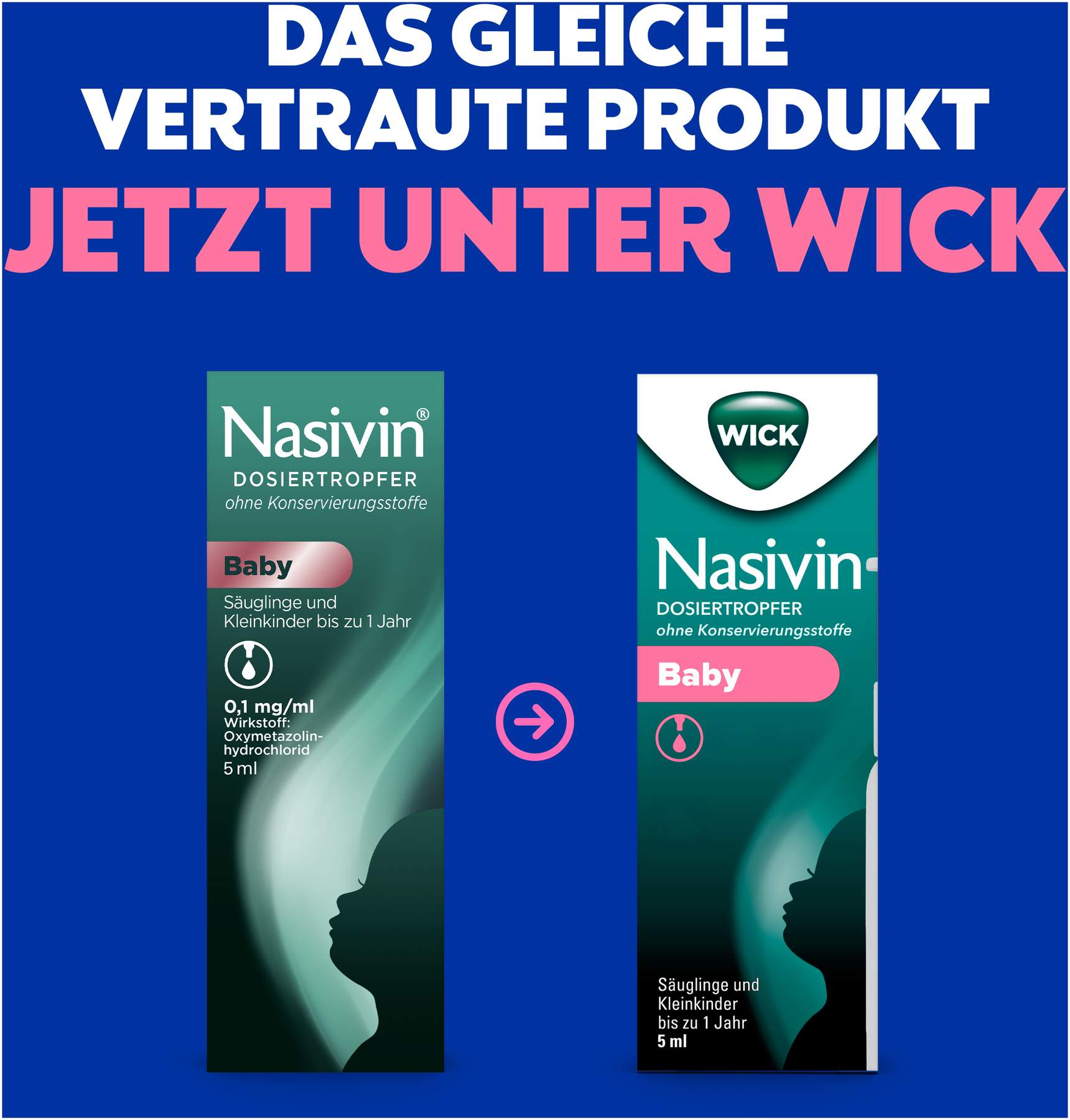 WICK Nasivin Dosiertropfer Baby ohne Konservierungsstoffe 5 ml