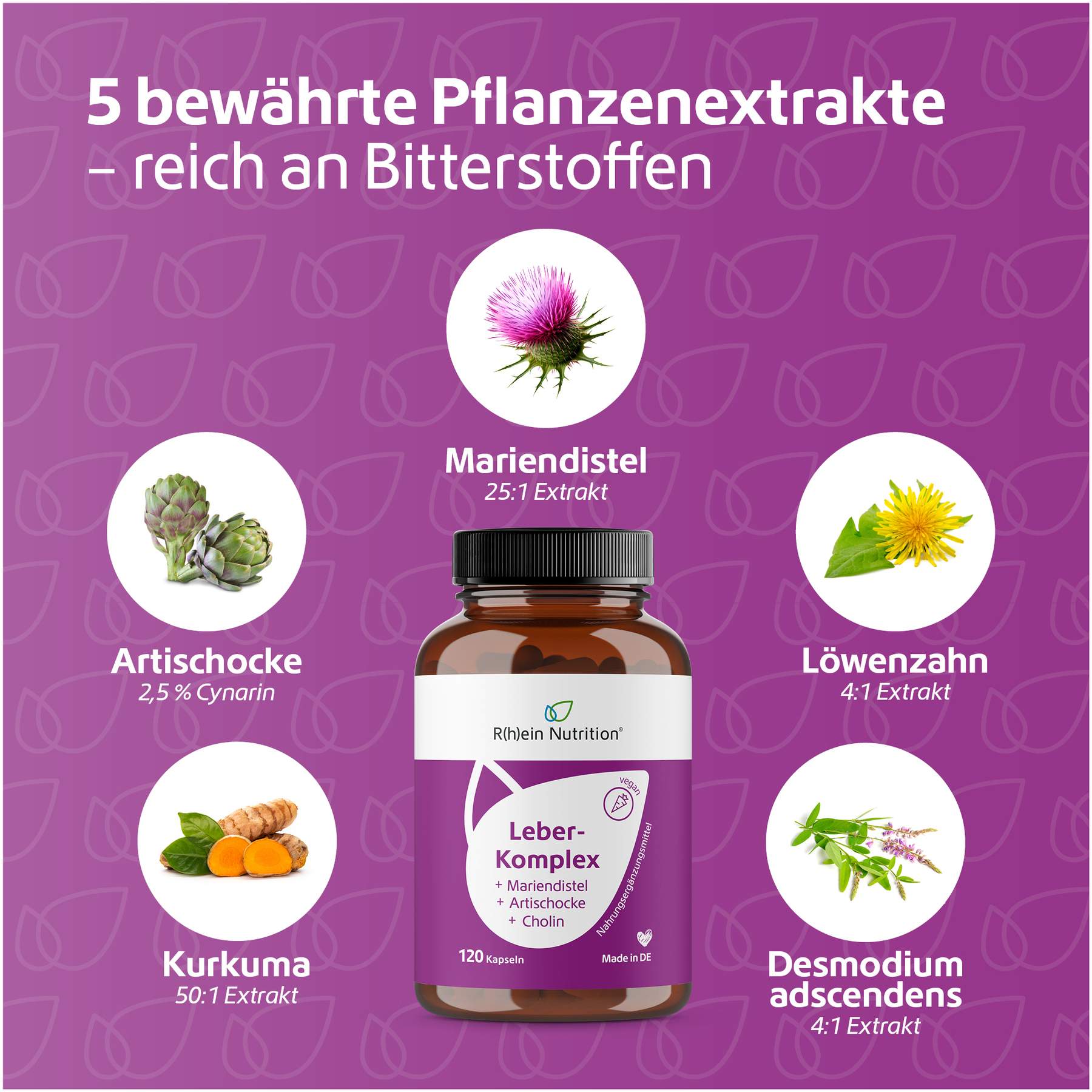 Leber-Komplex Mariendistel + Artischocke + Cholin 120 Kapseln
