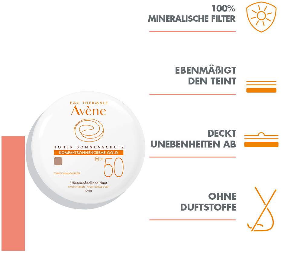 Avene Kompaktsonnencreme SPF 50 Gold 10 g Creme