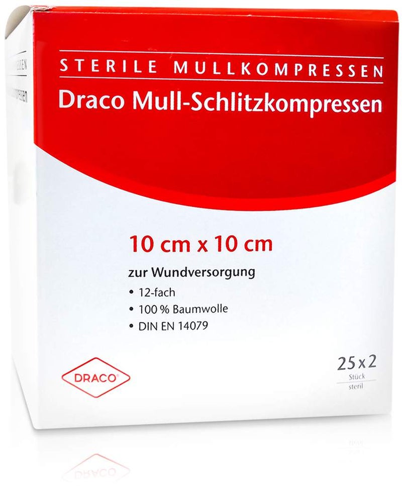 Schlitzkompressen Mull 10x10cm 12fach Steril