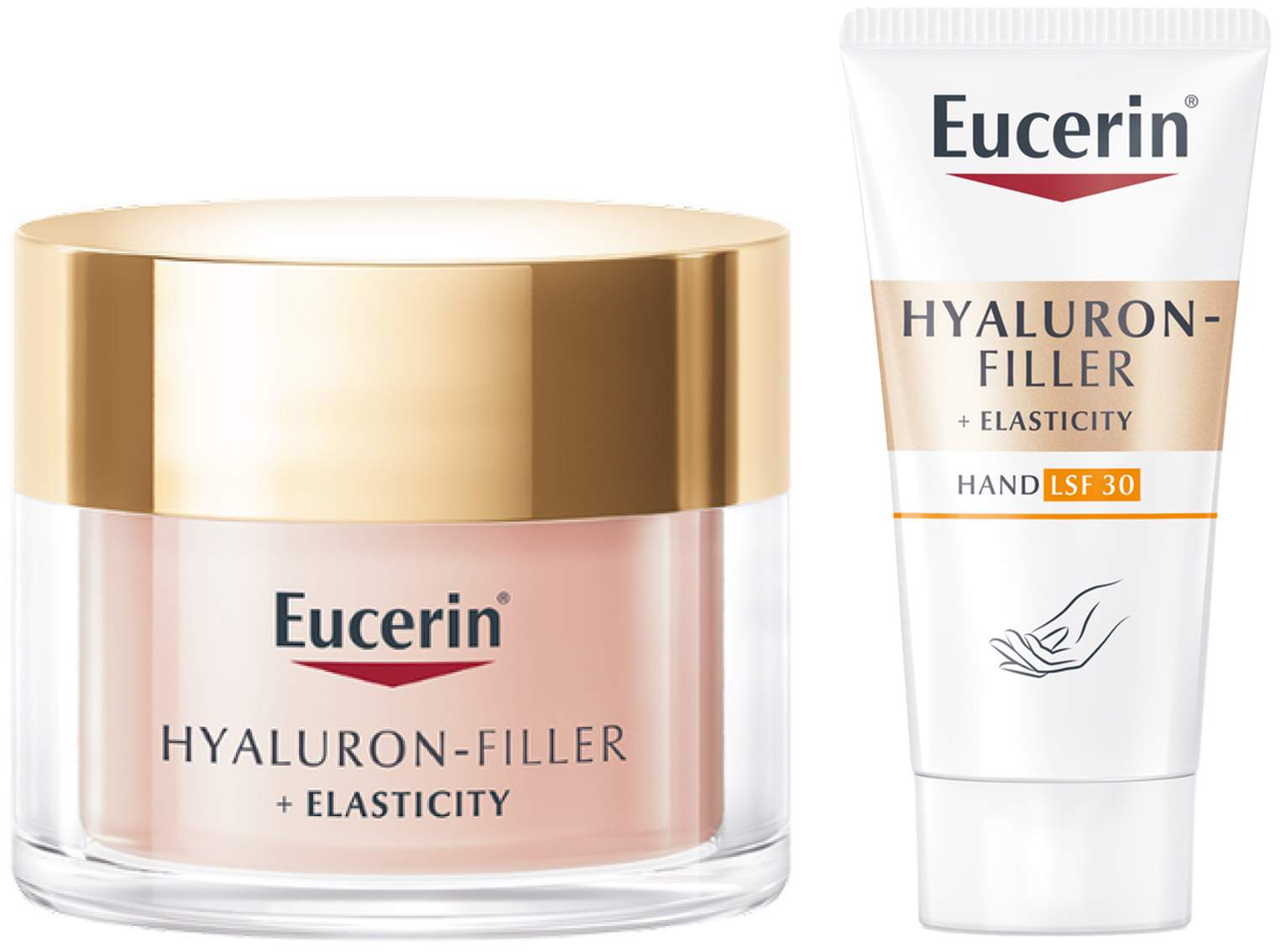 Eucerin Hyaluron Filler + Elasticity Rosé LSF30 50 ml Creme + gratis Elasticity Handcreme 20 ml