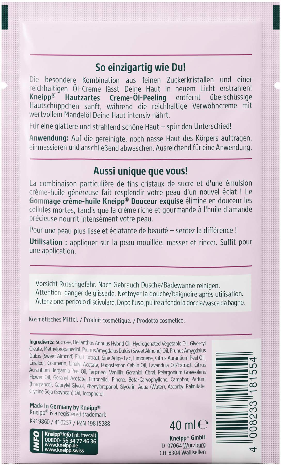 Kneipp hautzartes Creme-Öl-Peeling 40 ml